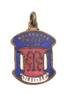 MELBOURNE CRICKET CLUB, 1931-32 membership badges, made by Bentley, Full member No.4292 & Country member No.421; also Lady's Ticket No.4339.