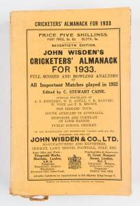 "Wisden Cricketers' Almanack for 1933", original paper wrappers. Fair/Good condition.