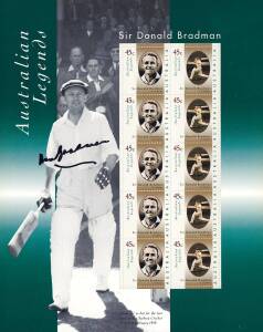 DON BRADMAN: "Australian Legends - Sir Donald Bradman" P.O.Packs, each signed by Don Bradman.