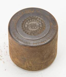 Original steel die for badge "VFA/ Umpires Association", 26mm diameter. Ex Stokes & Sons archive.