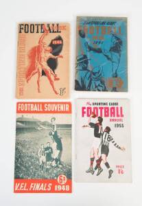 "The Sporting Globe Football Book/Annual" for 1946, 1948, 1953 & 1954; plus "Football Souvenir, V.F.L. Finals 1948". Fair/Good condition.