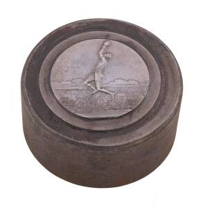 Original steel die for beautifully engraved football medallion, 62mm diameter. Ex Stokes & Sons archive.