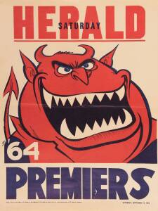 MELBOURNE: 1964 original Weg poster. Fair/Good condition (small fault in second "E" of "PREMIERS".