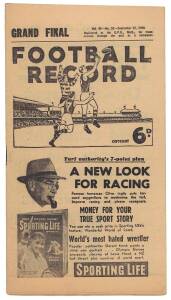 1956 "Football Record"s, 2nd Semi (Melb v Coll); Final (Coll v Foots); Grand Final - Melbourne v Collingwood. Fair/Good condition.