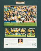 WALLABIES, signed displays with " Eales - Altitude" signed by John Eales; "The Kick" signed by Stephen Larkham; "Toutai's Try" signed by Toutai Kefu. All framed (largest 48x59cm), with CoAs. - 3