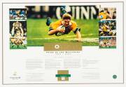 WALLABIES, signed displays with "Pride of the Wallabies" signed by Tim Horan; "The Michael Lynagh A.M. Commemorative Release" signed by Michael Lynagh; David Campese signed display. All framed (largest 62x90cm), with CoAs. - 2