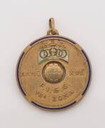 EARLY VESTA, c1905, in shape of football; plus c1939 Italian medal with Olympic football theme, with Olympic Rings & "Anno XVII, F.I.G.C., VII Zona". - 2