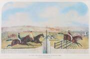 PRINT, "The Start of the Second Melbourne Cup 1862", by Frederick Woodhouse, The Australian Racing Print 1978 No.399, window mounted, framed & glazed, overall 109x75cm.