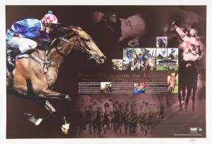 MAKYBE DIVA/ GLEN BOSS: "From Champion to Legend - How Makybe Diva Achieved Equine Immortality" prints (2), signed by jockey Glen Boss, limited edition 398 & 399/500, each 79x53cm.