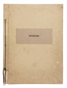 1956 MELBOURNE OLYMPICS: Large photo album with label "Velodrome" on front, containing 111 photographs of cycling at the Melbourne Olympics.