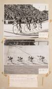 1956 MELBOURNE OLYMPICS: Large photo album with label "Velodrome" on front, containing 111 photographs of cycling at the Melbourne Olympics. - 2