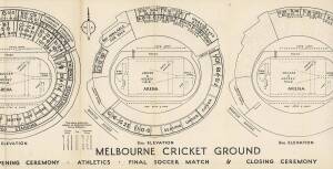 Seating Plan with prices for Olympic events at the Melbourne Cricket Ground - Opening Ceremony, Athletics, Final Soccer Match & Closing Ceremony.