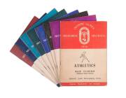 ATHLETICS PROGRAMMES: Officials/Judges programmes (8) with thick card covers & blank pages inserted for writing notes. Various notes written inside, and daily letters to the Starting Panel from Judy Patching, the Chief Starter.