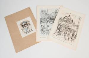 "Melbourne, the Olympic City", folder of 10 drawings by Harry Hudson, each 25x35cm.