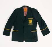 Blazer, green wool, with pocket embroidered "KFC/ Kennington/ Olympic Premiers 1956". Good condition.