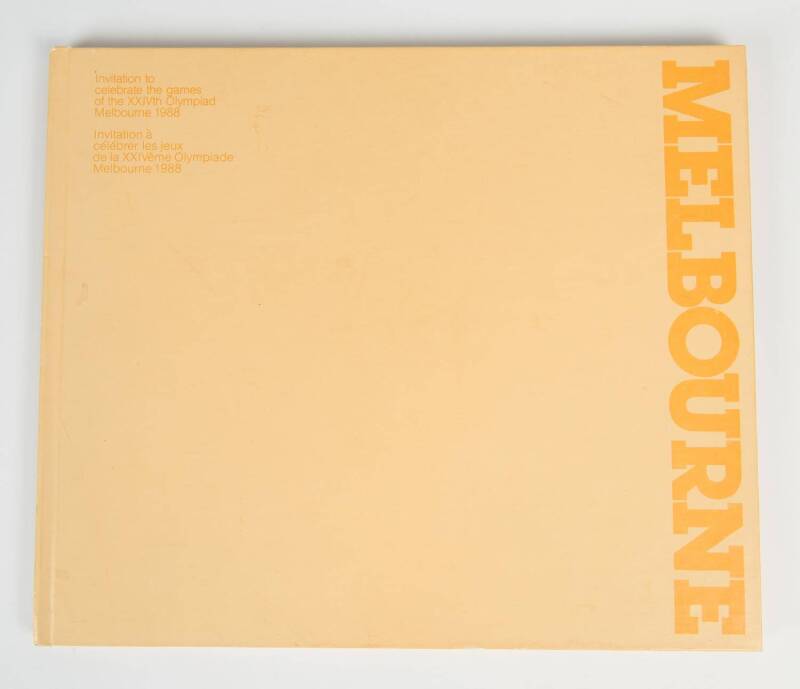 BID BOOK: "Invitation to celebrate the games of the XXIVth Olympiad Melbourne 1988" [Melbourne, 1981], 82 pages in English & French. Limited Edition 0174/650.