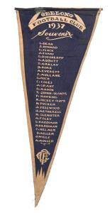 GEELONG: 1937 Premiership Pennant, 58cm long.