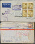 Batch of mostly 1930s Thai airmail covers x12 plus 1893-1905 local Postal Cards very fine used x4, also Madagascar 1931 uprated usage of 50c Postman Envelope to the USA, Tonga 1967 commercial airmails to Australia with "coin" self-adhesives (very scarce f - 2