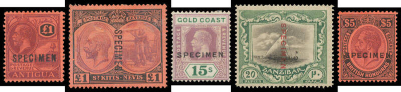 'SPECIMEN' Overprints on an array of early 1920s issues from British West Indies, British Africa, Malayan Region, Pacific Islands & the Mediterranean, mostly short/broken sets but with a few complete but minor sets including Jamaica Child Welfare & Gold C