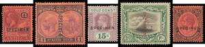 'SPECIMEN' Overprints on an array of early 1920s issues from British West Indies, British Africa, Malayan Region, Pacific Islands & the Mediterranean, mostly short/broken sets but with a few complete but minor sets including Jamaica Child Welfare & Gold C