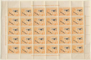 Complete sheets in a sheet folder containing NWPI ½d forme of 30, New Guinea Hut Airs ½d, Hut 'OS' 1d & 3d, Undated Birds 2/- two blocks of 15, 1937 Coronation x30 sets; and Papua 1d on ½d, Bicolours ½d x3 sheets, 1d, 1½d x2 (one CTO), 2d x2 & 2½d, and 3d