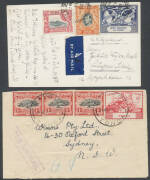 OMNIBUS ISSUES: Valuable batch of commercial covers with 1949 UPU issues from Aden to Zanzibar with better frankings including solos, postcard & formular aerogramme rates, airmail & registered covers, scarcer postmarks, better destinations, etc, condition - 4