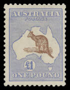 52A &pound;1 chocolate & dull blue BW #52A, fresh colours, regummed, Cat $3500.