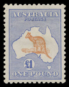 52B £1 chestnut & blue BW #52B, well centred, hinge remainder, Cat $3500.