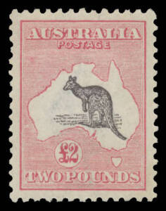 56C £2 purple-black & rose-carmine BW #56C, excellent centring, gum-side blemishes, Cat $6000.