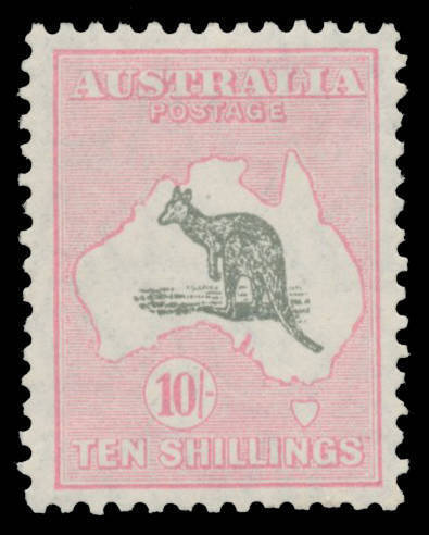 49 10/- grey & pink, well centred, a few slightly short perfs, unmounted, Cat $3000. Advertised retail "POR".