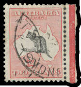 57 &pound;2 grey-black & rose-carmine marginal example from the right of the left-hand pane, Sydney cds, Cat $1200. Advertised retail $875.