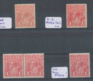 Mint selection with Engraved 1d x23, Penny Reds x37 with some better shades noted, and Penny Greens x16, condition variable, some are unmounted. (76)