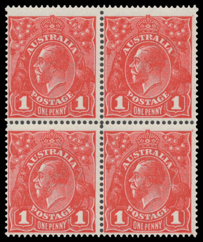 69 1d red shades neatly annotated collection on leaves stated to include Smooth Paper Orange-Red x6, Salmon x38, Brown-Red x8 etc, mostly used but with a smattering of mint including Harrison One-Line Imprint pair x2; Rough Paper with Orange-Red x8, Rosin