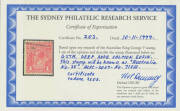 71S Smooth Paper 1d salmon eosin trio of sub-shades BW #71S & SA identified on the separate Michael Drury Certificates as "deep salmon eosin", "pink salmon eosin" & "deep rose salmon eosin", fine stamps but with unattractive cancellations, Cat $7000. - 2