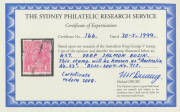 71S Smooth Paper 1d salmon eosin trio of sub-shades BW #71S & SA identified on the separate Michael Drury Certificates as "deep salmon eosin", "pink salmon eosin" & "deep rose salmon eosin", fine stamps but with unattractive cancellations, Cat $7000. - 4