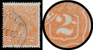 95(9)f 2d orange Electro 9 [L8] with Crack appearing as a Ponytail on the Right-Hand '2' BW #95(9)f, Coogee (NSW) cds clear of the variety, Cat $600.