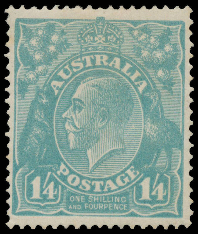 128F 1/4d deep turquoise-blue BW 128F, exceptional centring, Cat $4000. RPSofV Certificate (1999).