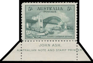 1927-36 Commemoratives complete in Sherwood folder, the 5/- Sydney Harbour Bridge single with complete John Ash imprint (well centered, some natural gum bubbles), all unmounted. (32 + M/S)