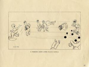 1932-33 BODYLINE TOUR: "Bodywhine! A Treatise on the Jardinian Theory", cartoons by R.W.Blundell with a few words by V.M.Branson [Adelaide, 1933]. Fair condition (missing covers).