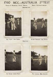 CRICKET PHOTOGRAPHS: Snapshots (86) on well-annotated&nbsp;pages, appear to have been taken by an Australian cricketer, noted scenes from 1950 Australia v England, 1951 australia v West indies, 1952 Victoria v West Indies, 1952 NSW v South Africa, 1953 Austral