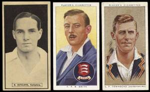 1926-38 cricket cards, noted 1926 Thomson "The World's Best cricketers" [20/32]; Players "Cricketers 1934" [50] & "Cricketers 1938" [50]. Mainly G/VG.