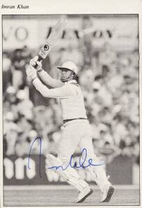 CRICKET AUTOGRAPHS: Signed pictures/photos (43) including Graham Gooch, Keppler Wessels, Imran Khan, Joel Garner, Ian Chappell, Clive Lloyd, Ian Botham; also 1983 menu with 5 signatures.
