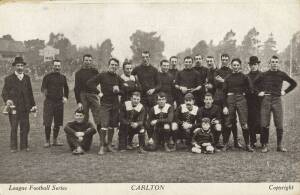 c1910 "League Football Series Post Cards" [1/13 known] - "Carlton". Fair/Good condition.