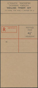 WRAPPERS - DEFENCE FORCES: c.1949 4&frac12;d Defence Force 'AIR MEDAL SECTION' wrappers, unfolded unused. Pristine! (5)