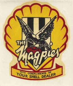 c1958-64 Shell Decals, comprising c1958 "VFL Mascot Decals" [3/12 + 1 spare]; c1962 "VFL Mascot Decals" [4/12] &&nbsp;c1964 "VFL Mascot Decals" [1/12]. G/VG. (Total 9).