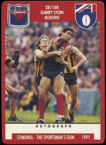 1991 Scanlens (Stimorol) "Footballers", almost complete set [167/168]. Fair/VG.