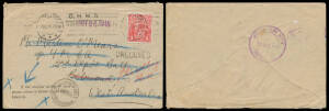 MILITARY CAMPS: 1915 (Oct 7) OHMS cover from Adelaide with KGV 1d red perf 'OS', to "2nd Depot Batt/Belmont/West Australia", large very fine strike of the rubber 'MILITARY CAMP, ASCOT/19OCT1915/WESTERN AUSTRALIA' arrival b/s (ERD; RO period) in violet & '
