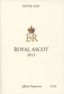 BLACK CAVIAR: Race book "Fifth Day, Royal Ascot, 2012, Official Programme" with Black Caviar in The Diamond Jubilee Stakes, signed by jockey Luke Nolen. Superb condition.