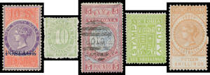 Collection remainders on American pages with New South Wales including mint to 2/6d x2, 5/- Coin, 5/- Map, Long Type 10/- SG 277a and Postage Dues 5/- & 10/-; Queensland Small Chalons range with a few unused to 6d, Large Chalons mint/unused set, Lined Bac