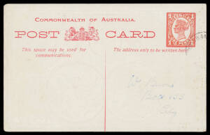 Queensland Fleet Card CTO (rare thus but stupidly addressed), Victoria STO Envelopes 1901 1d rose for Shire of Colac and 1892 2d rose Error of Colour, & a few covers, condition variable. (9 items)